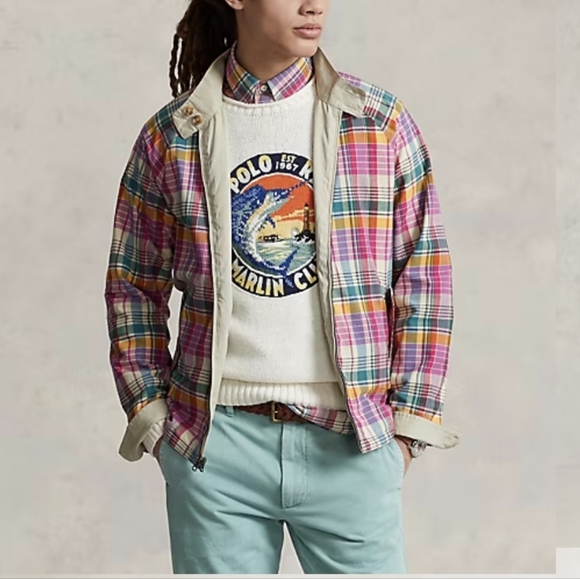 Polo Ralph Lauren Reversible Madras Twill Jacket Size Medium